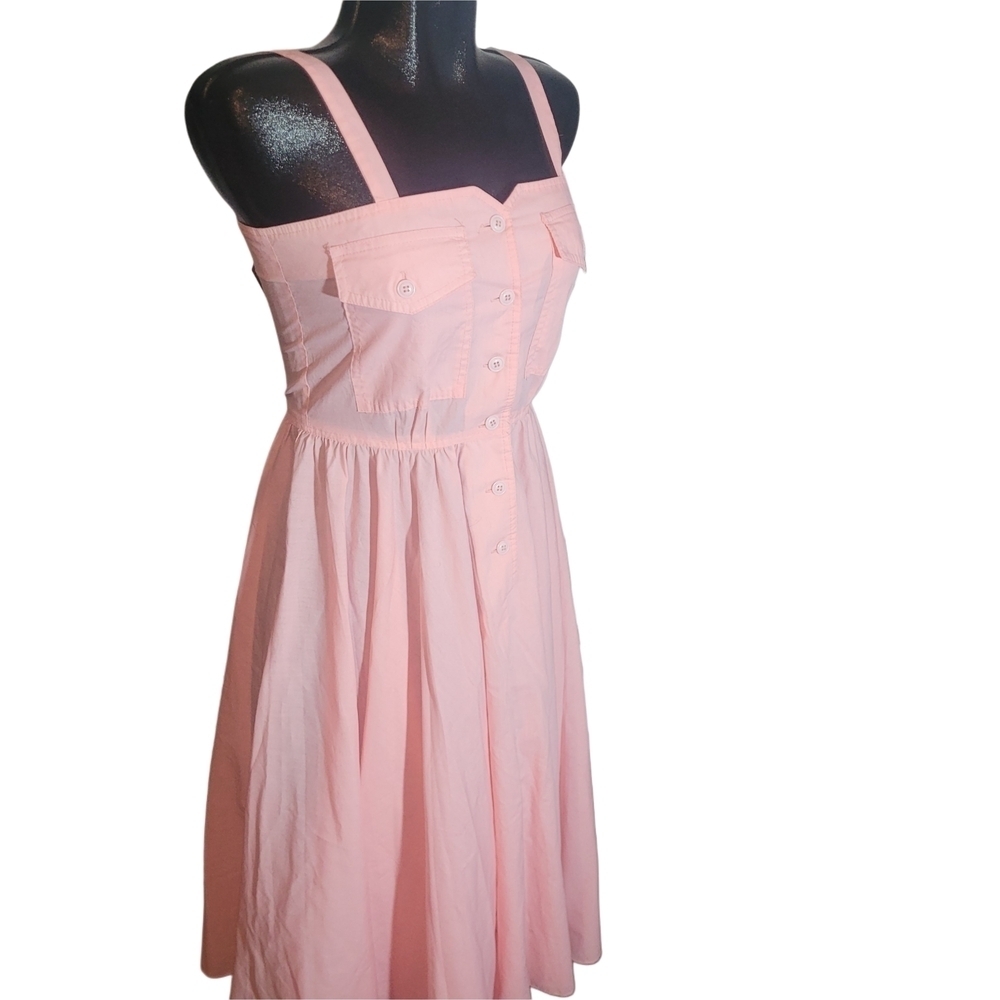 Pink Sleeveless Retro Prairie Girlhoodcore Style Dress - Picture 4 of 9
